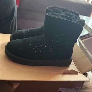 UGG Black Boots with Star Accents